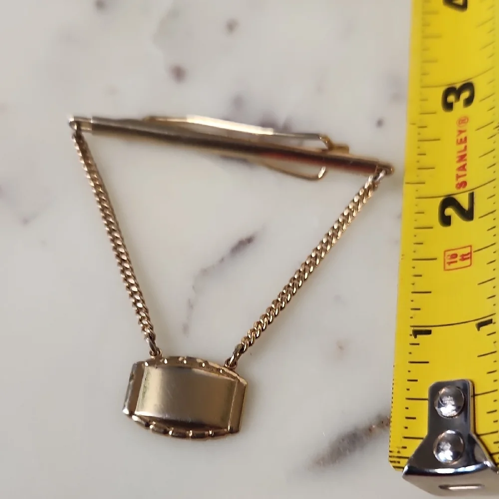 Gold-Tone Men’s Cufflink Tie Bar Set - Classic Gold Finish